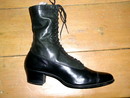 Victorian Black Leather High Top Dress Shoes