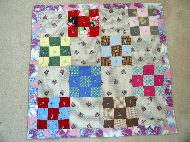 9 Patch Doll Quilt, 1940's - QLT