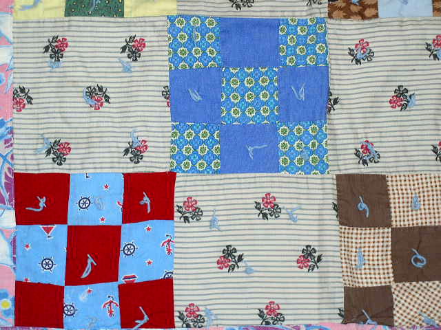 9 Patch Doll Quilt, 1940's - QLT