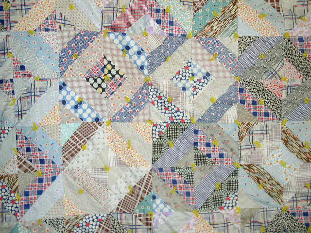 Tied Strip Quilt, 1880's - QLT