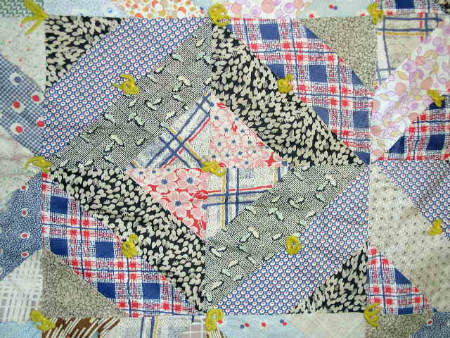 Tied Strip Quilt, 1880's - QLT