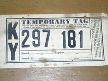 Kentucky Paper License Plate