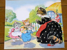 Nursery Rhyme Illustration, 1943, Three Little Kittens