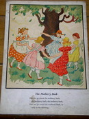 The Mulberry Bush Nursery Rhyme and Illustration