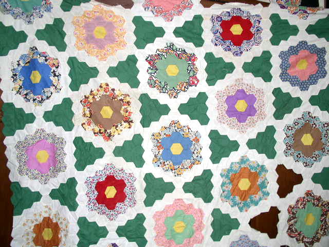 Grandmother's Flower Garden Quilt Top - QTP