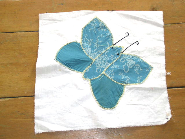Appliqued Butterfly Quilt Block - QB