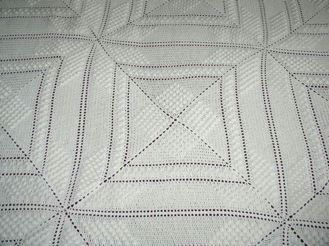 Crochet Cotton White Popcorn Bedspread