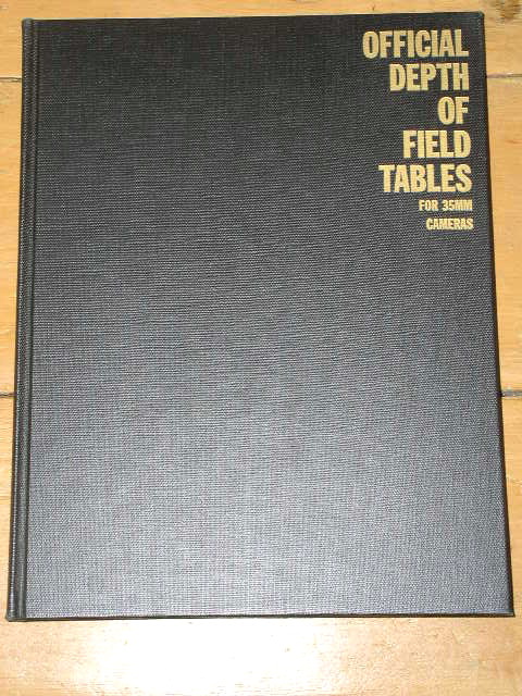 Depth of Field Tables for 35MM Cameras Book