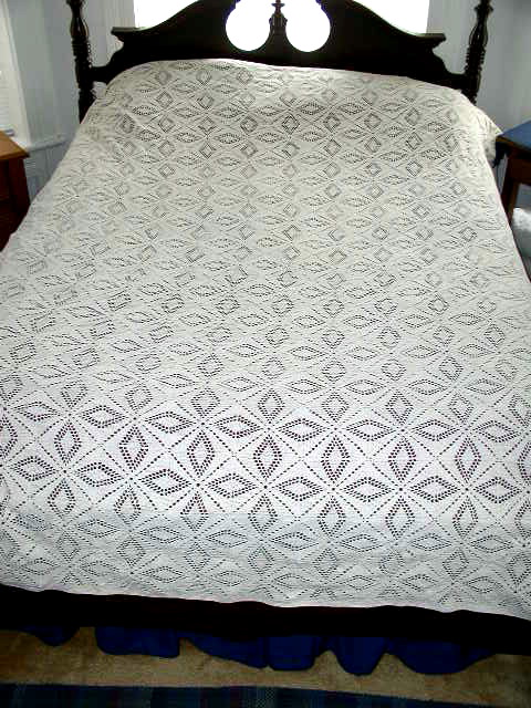 Crochet Cotton Ecru Tablecloth or Bedspread