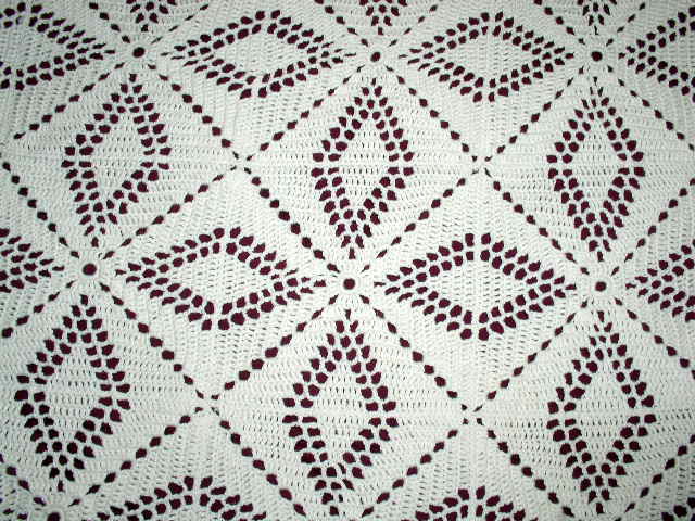 Crochet Cotton Ecru Tablecloth or Bedspread