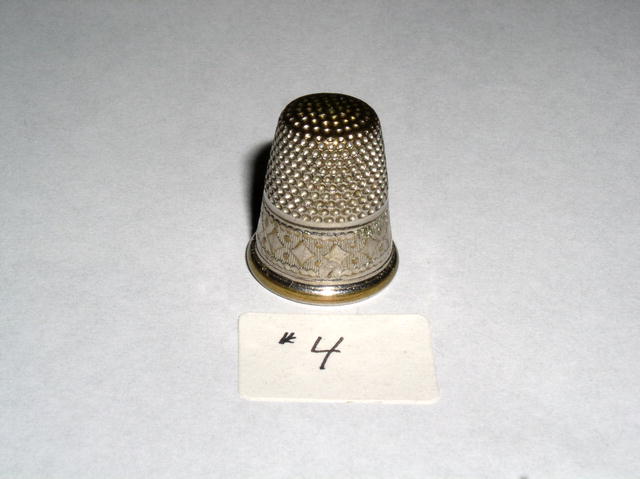 Thimble - Silver with gold fill & gold rim #7