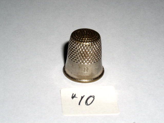 Thimble - Silver with Gold Rim #8