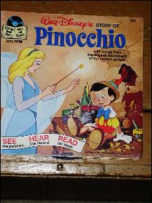 Disney's Pinocchio book and 33 1/3 record set