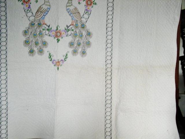 Embroidered Peacock Quilt - QLT