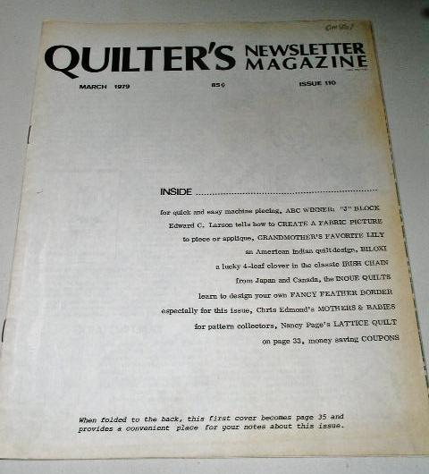 Quilter's Newsletter Magazine #110, - QM
