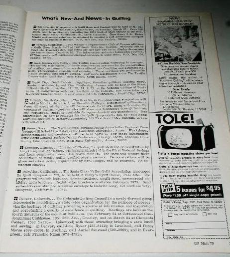 Quilter's Newsletter Magazine #110, - QM