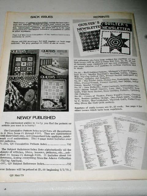 Quilter's Newsletter Magazine #110, - QM
