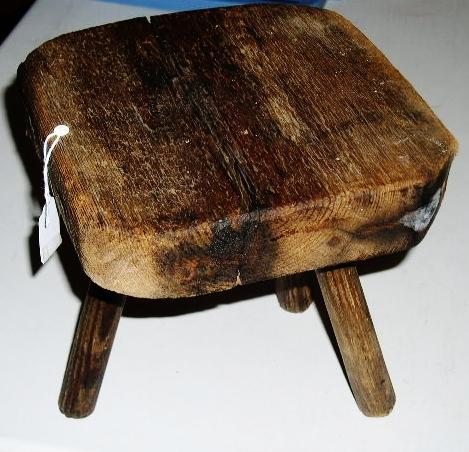 Wood Three Leg Milking Stool