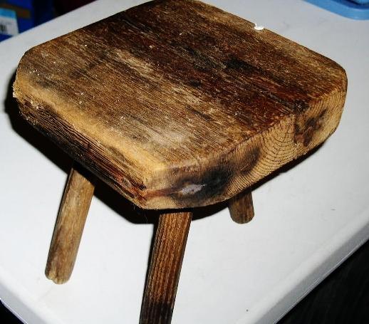Wood Three Leg Milking Stool