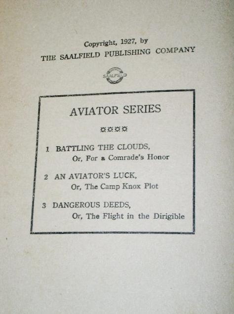 Dangerous Deeds, Aviator Series,