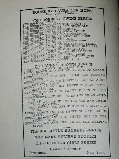 The Bobbsey Twins Camping Out, First Edition