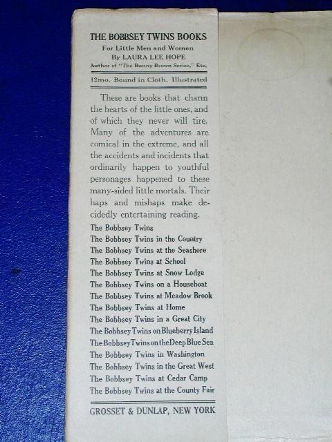 The Bobbsey Twins At Cedar Camp, First Edition