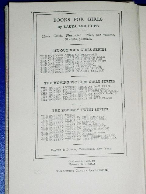 Outdoor Girls In Army Service, First Edition