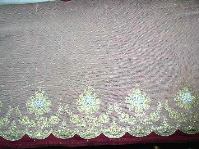 Metalic Embroidered Tulle Lace