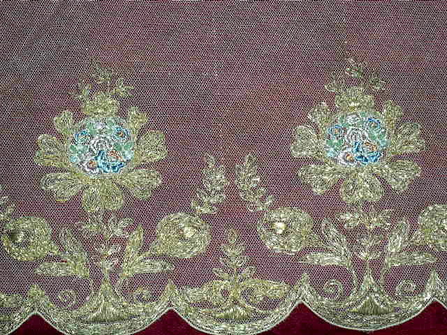 Metalic Embroidered Tulle Lace