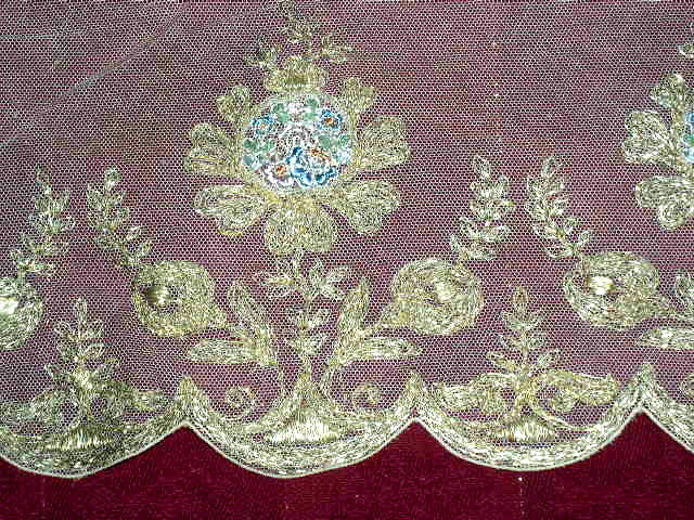 Metalic Embroidered Tulle Lace