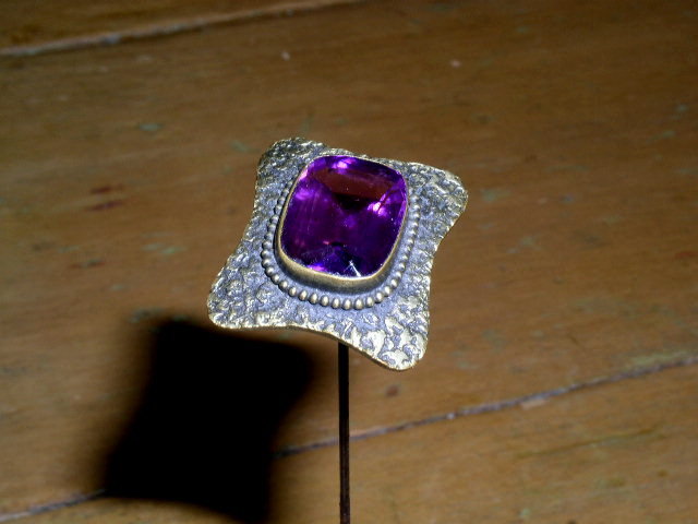Hat Pin With Amethyst Stone