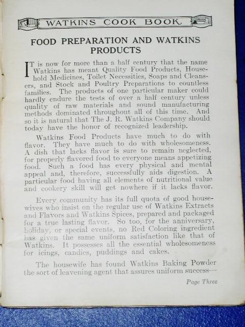 Watkins Cook Book, 1925, - CK