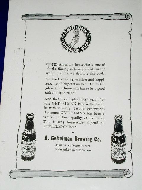 The Sportsman's Way, A. Gettlemen Brewing Co. - CK
