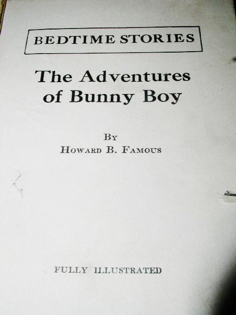 Adventures of Bunny Boy, Children's Book, 1920's