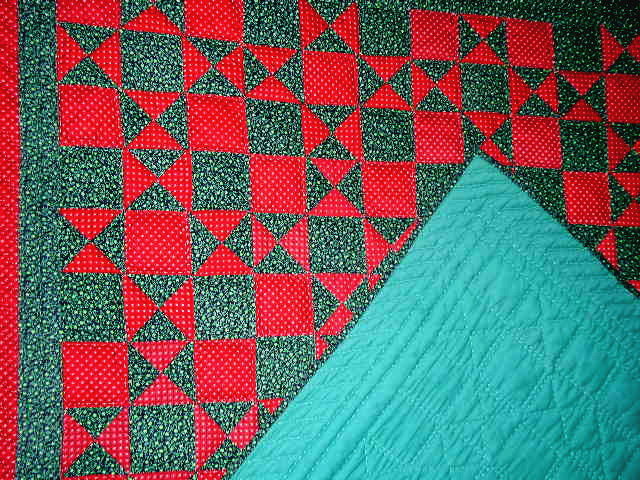 Ohio Star Quilt, Red and Green - QLT