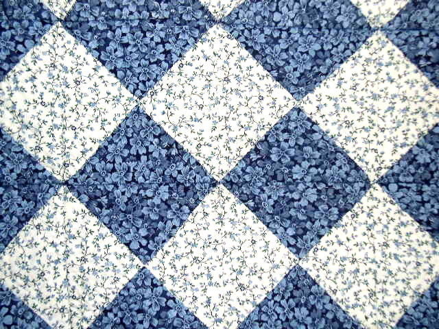 Blue & White Triangles Quilt, Double Sided - QLT