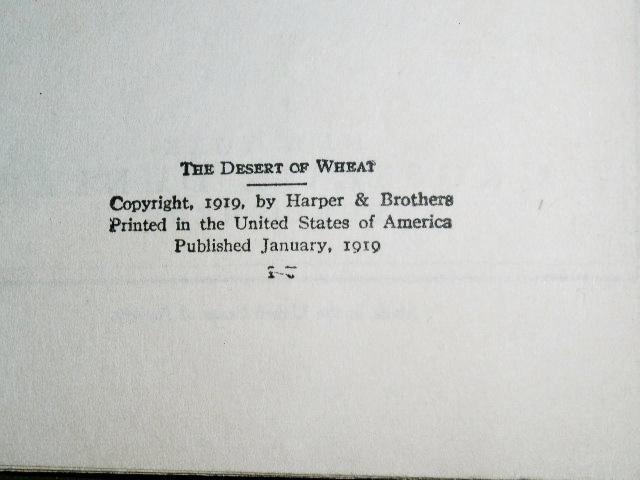 The Dessert of Wheat - Zane Grey - First Edition