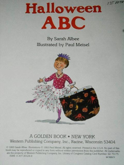 Halloween ABC, Little Golden Book - 1st Printing