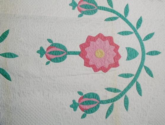 Pomegranate and Rose Appliqued Quilt - QLT