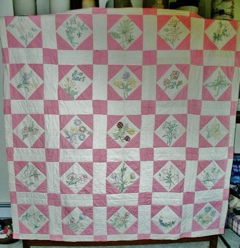 Embroidered Floral Quilt - QLT