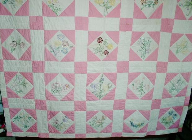 Embroidered Floral Quilt - QLT
