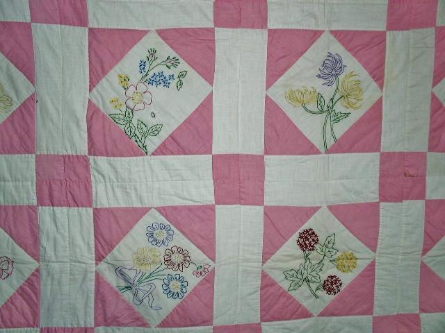 Embroidered Floral Quilt - QLT