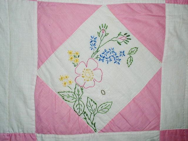 Embroidered Floral Quilt - QLT