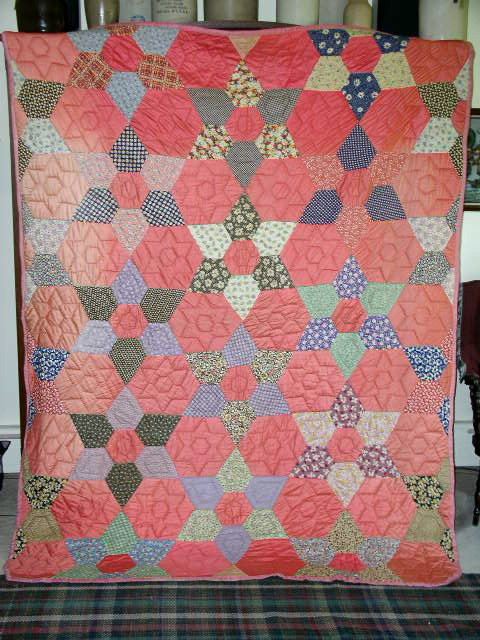 Hexagon Star Quilt, 1940's - QLT