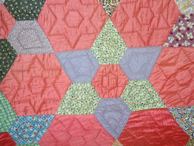 Hexagon Star Quilt, 1940's - QLT