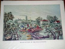Currier & Ives - High Water in the Mississippi