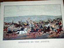 Currier & Ives - Speeding on the Avenue