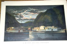 Currier & Ives - ANight on the Hudson