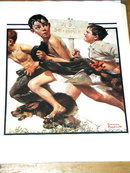 Norman Rockwell Print - No Swimming