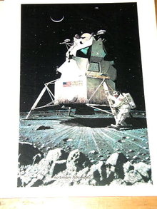 Norman Rockwell Print - Lunar Landing